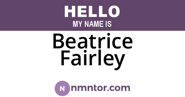 Beatrice Fairley