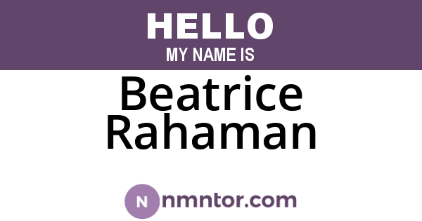 Beatrice Rahaman