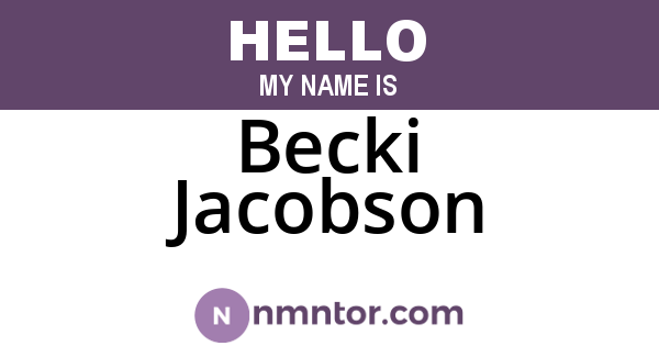 Becki Jacobson