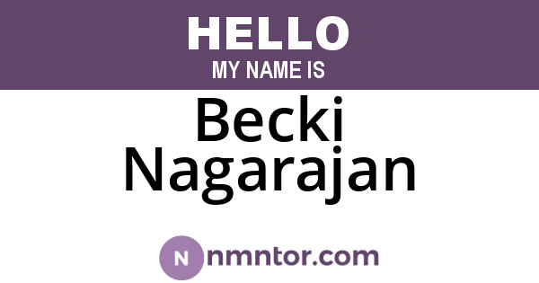 Becki Nagarajan