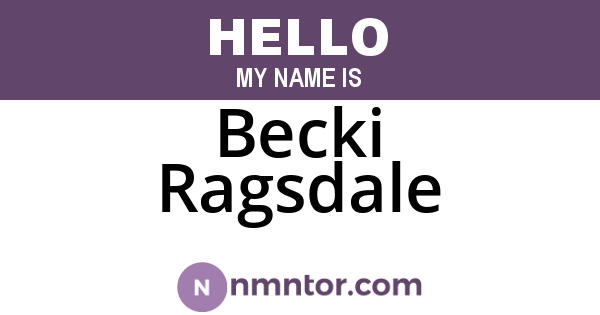 Becki Ragsdale