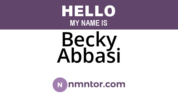 Becky Abbasi