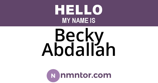 Becky Abdallah