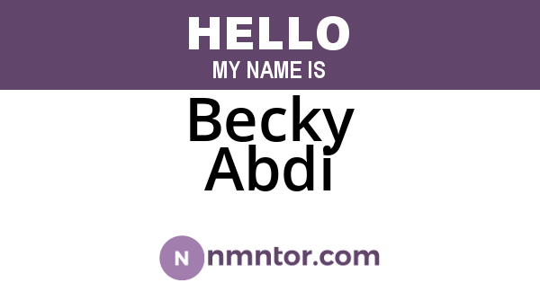 Becky Abdi
