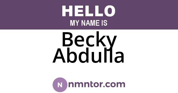 Becky Abdulla