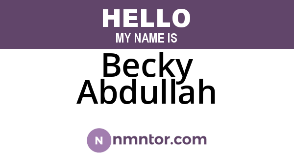 Becky Abdullah