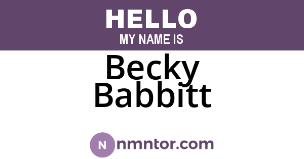 Becky Babbitt