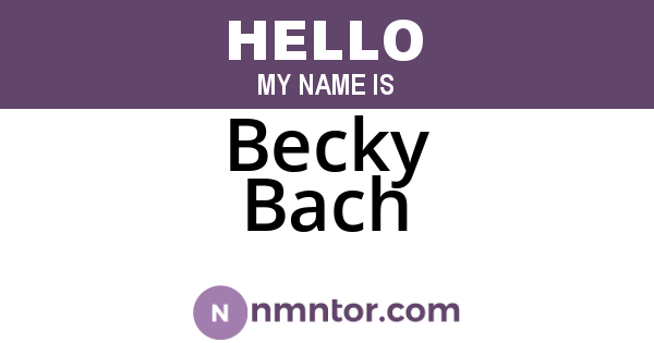 Becky Bach
