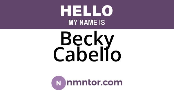 Becky Cabello