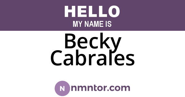 Becky Cabrales