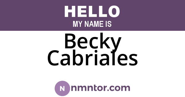 Becky Cabriales