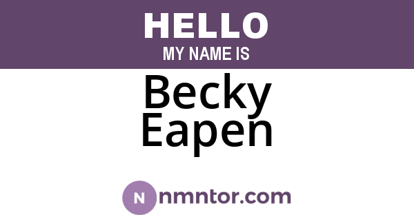 Becky Eapen