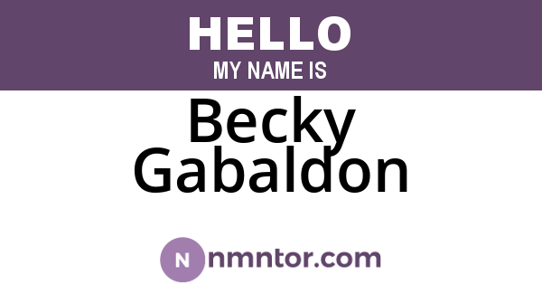 Becky Gabaldon