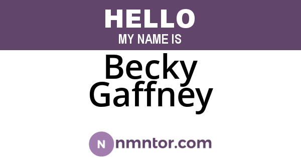 Becky Gaffney