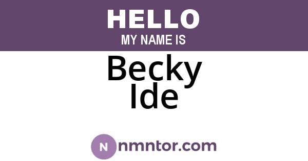 Becky Ide