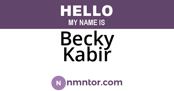 Becky Kabir