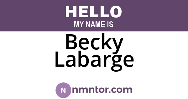 Becky Labarge