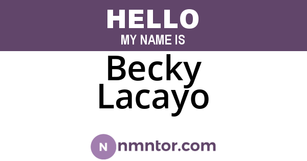 Becky Lacayo