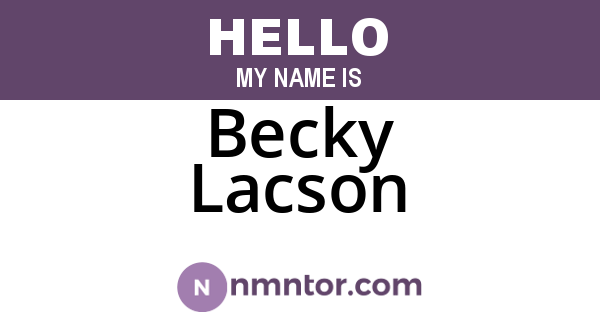 Becky Lacson