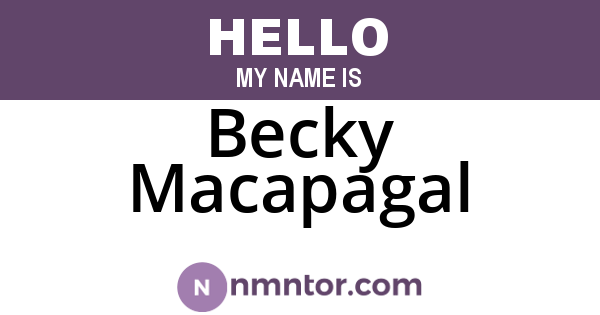 Becky Macapagal