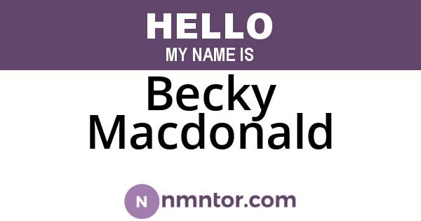 Becky Macdonald