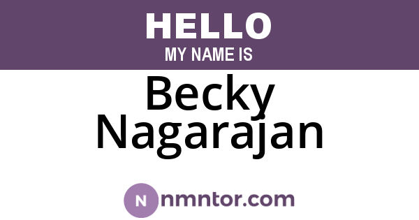 Becky Nagarajan