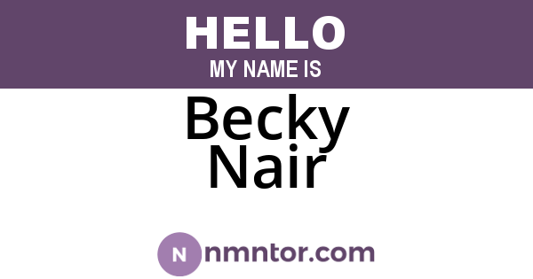 Becky Nair