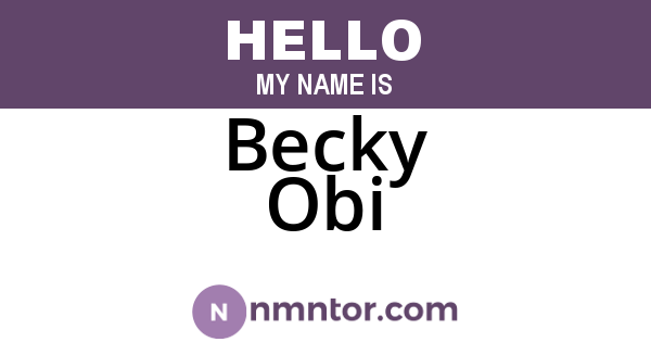 Becky Obi
