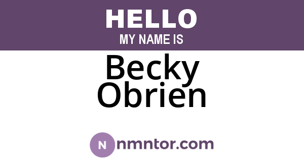 Becky Obrien