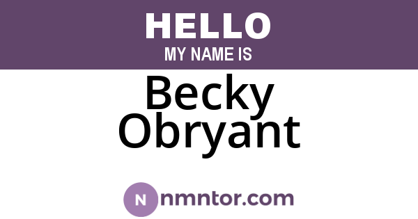 Becky Obryant