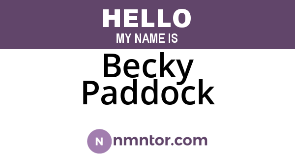 Becky Paddock