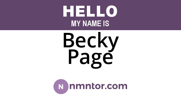 Becky Page