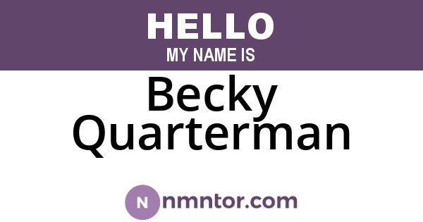 Becky Quarterman
