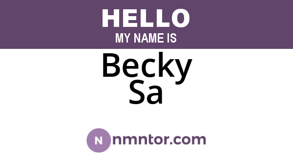 Becky Sa