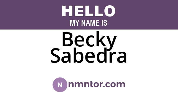 Becky Sabedra