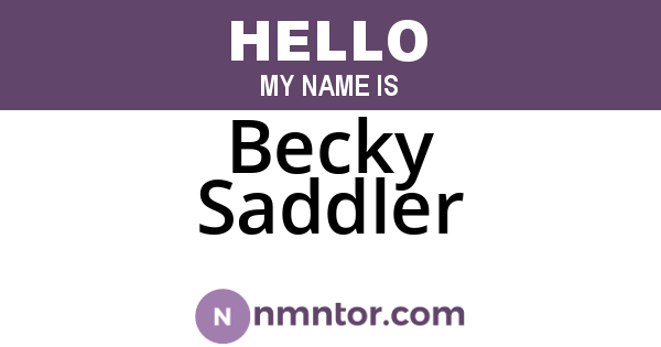 Becky Saddler
