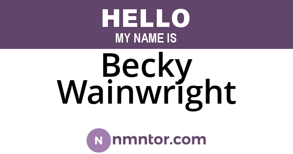 Becky Wainwright