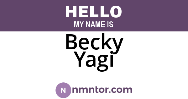Becky Yagi
