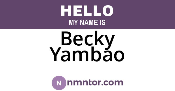 Becky Yambao