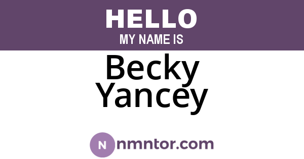 Becky Yancey