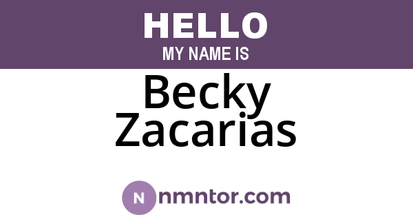 Becky Zacarias
