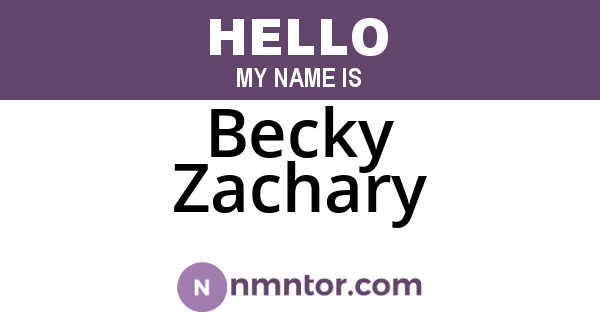 Becky Zachary