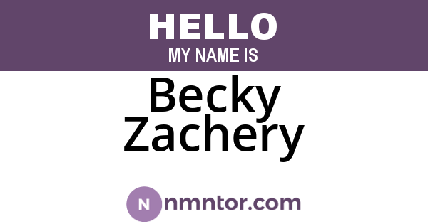 Becky Zachery