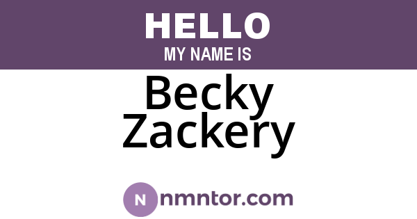 Becky Zackery