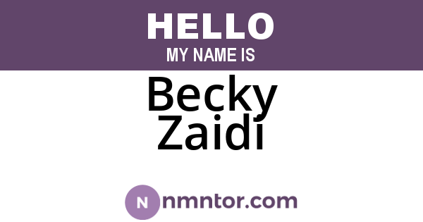 Becky Zaidi