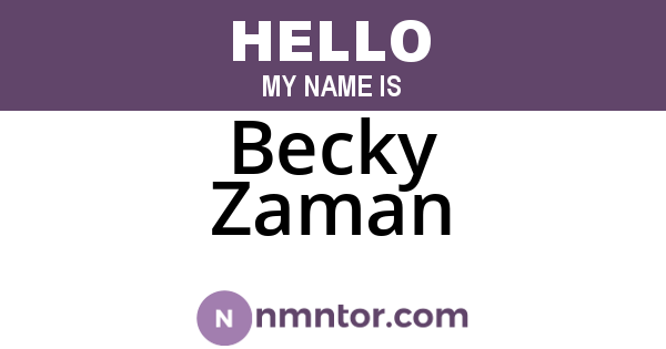 Becky Zaman