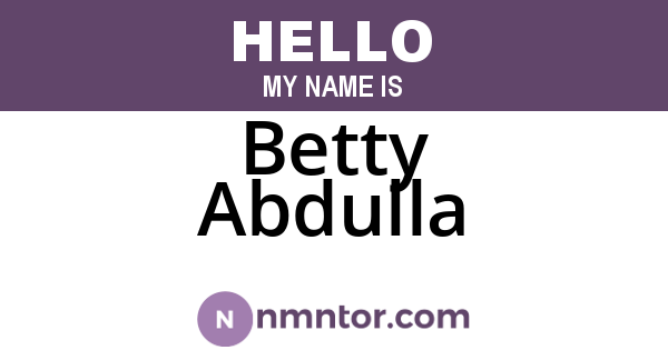 Betty Abdulla