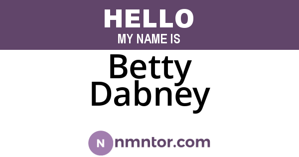 Betty Dabney