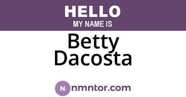 Betty Dacosta