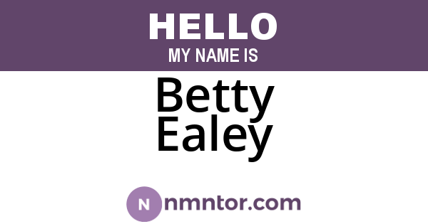 Betty Ealey
